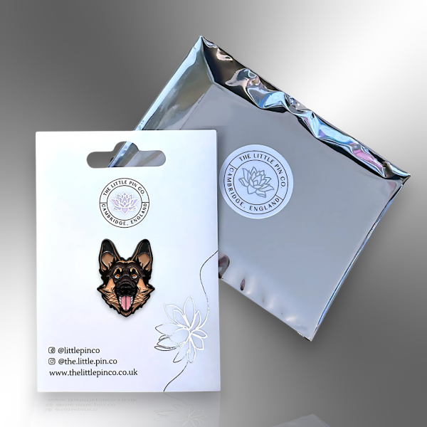 German Shepherd Alsation Dog Breed Enamel Lapel Pin Badge