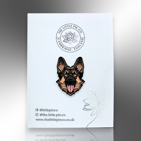 German Shepherd Alsation Dog Breed Enamel Lapel Pin Badge