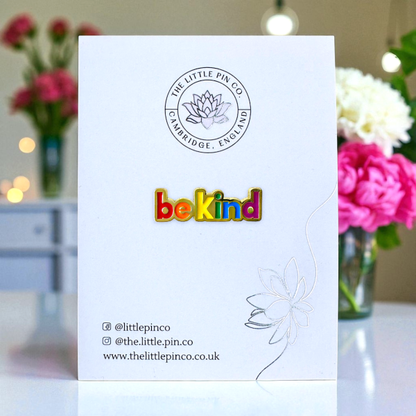 Small Rainbow Be Kind Enamel Lapel Pin
