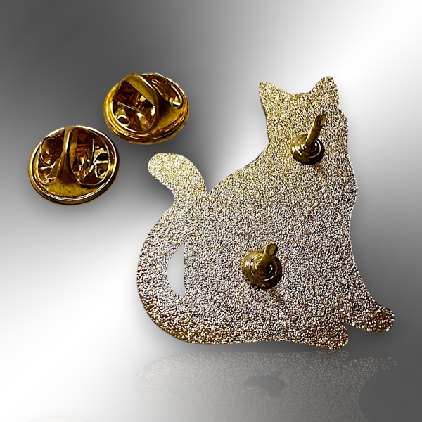 Floral Black Cat Enamel Pin Badge