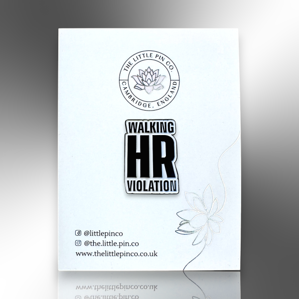 Walking HR Violation Enamel Pin, Funny Brooch Badge, Gift For Boss, Work, Office Colleagues, Secret Santa Gift, Humourous Rude Gifts For Men Main 3 Walking HR Violation, Work, Office Enamel Pin