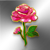 Large Pink Rose Hard Enamel Pin Brooch