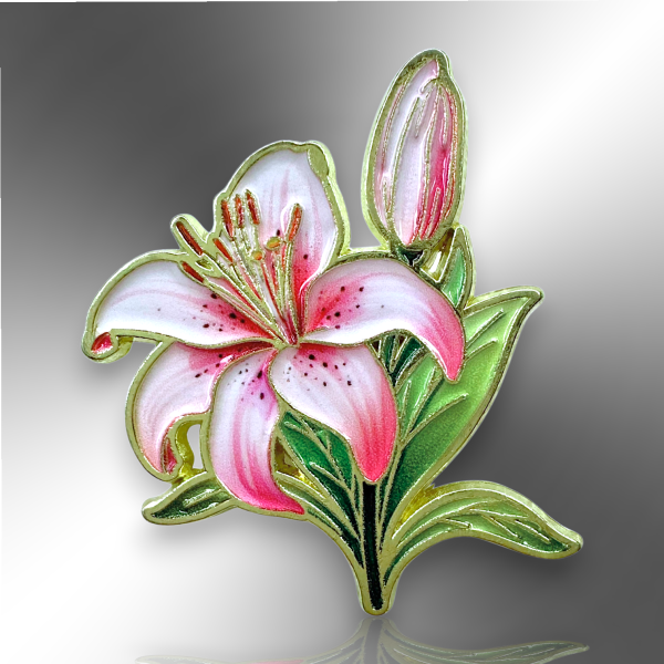 Lily Flower Enamel Lapel Pin Brooch