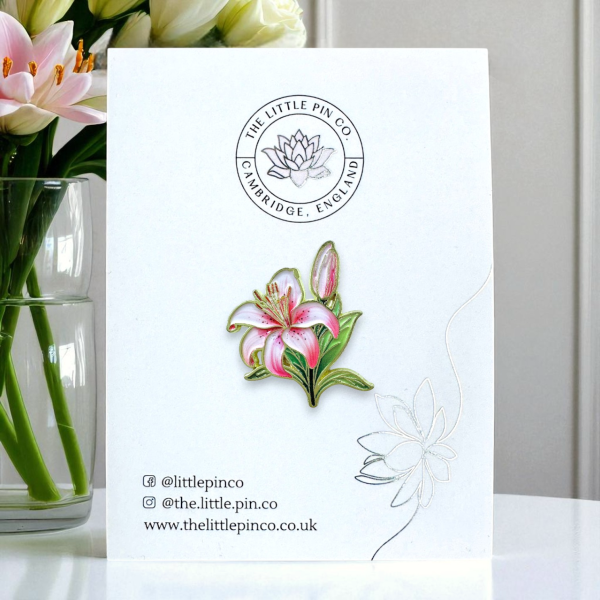 Lily Flower Enamel Lapel Pin Brooch